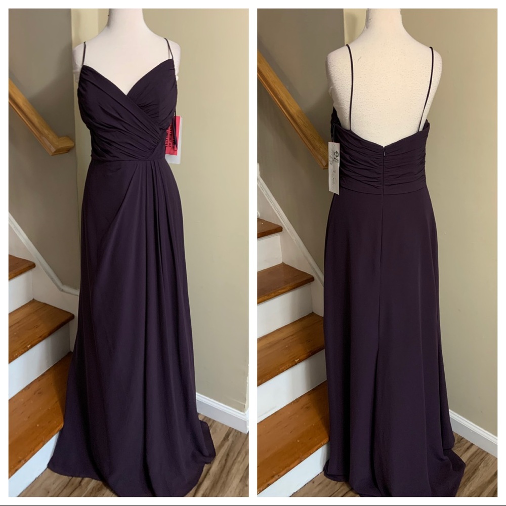 Hayley Paige Plum Bridesmaid Dress